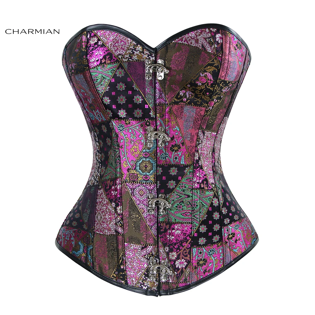Charmian Vintage Women Steampunk Corset Gothic Jacquard Steel Boned Top Sexy Waist Control Corsets and Bustiers Corselet | Женская