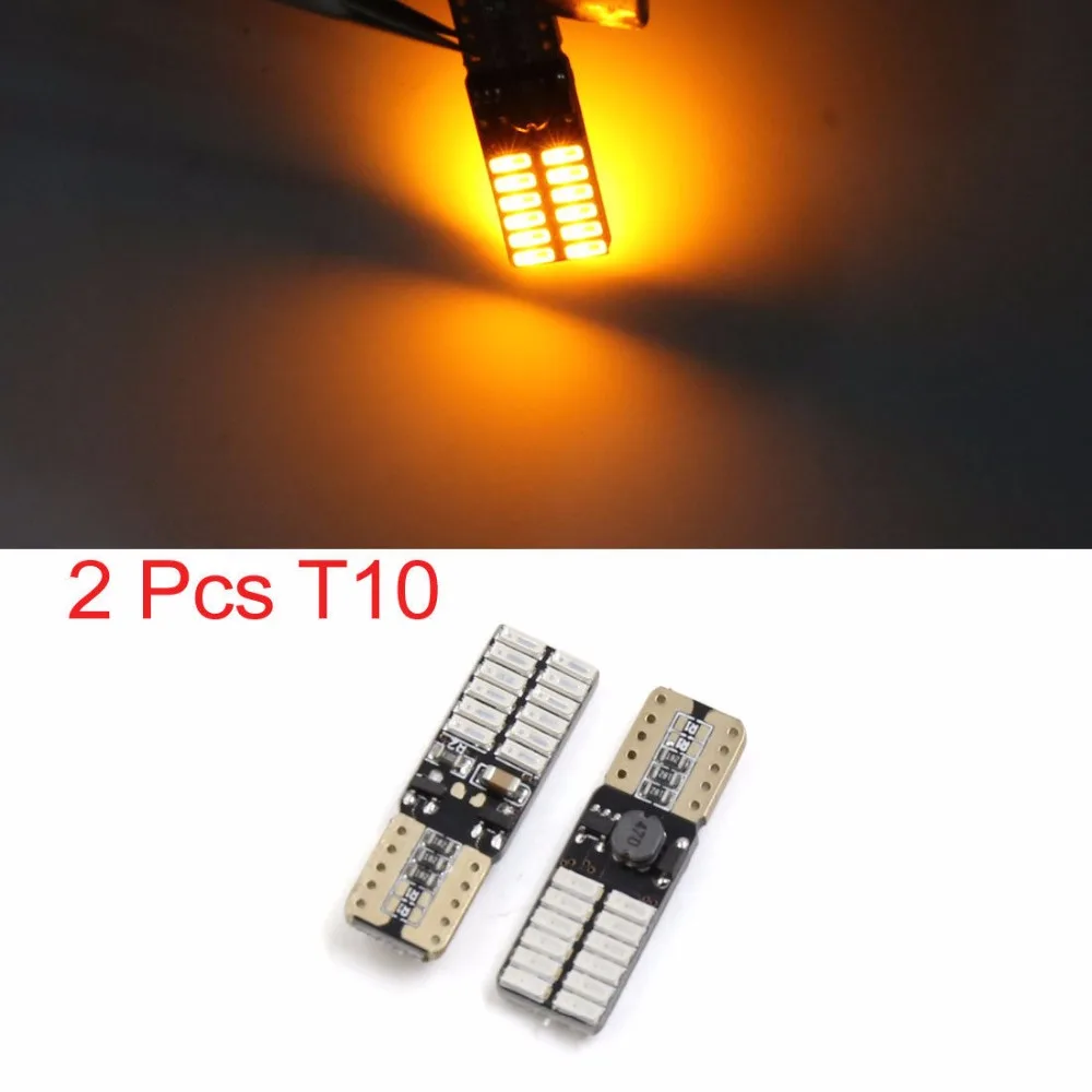 4 шт./лот T10 мощная светодиодная 24 4014 SMD Белая W5W 501 боковая лампа без ошибок CANBUS