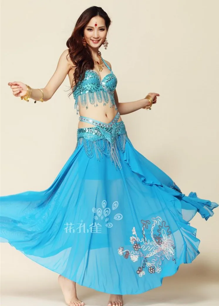 Юбка для танца живота из 3 предметов (бюстгальтер + пояс юбка)|bollywood indian costume|belly dance