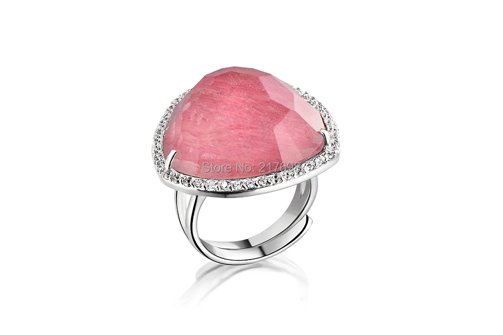 Кольца DORMITH из натурального родонита для женщин кольца серебра 925 пробы с