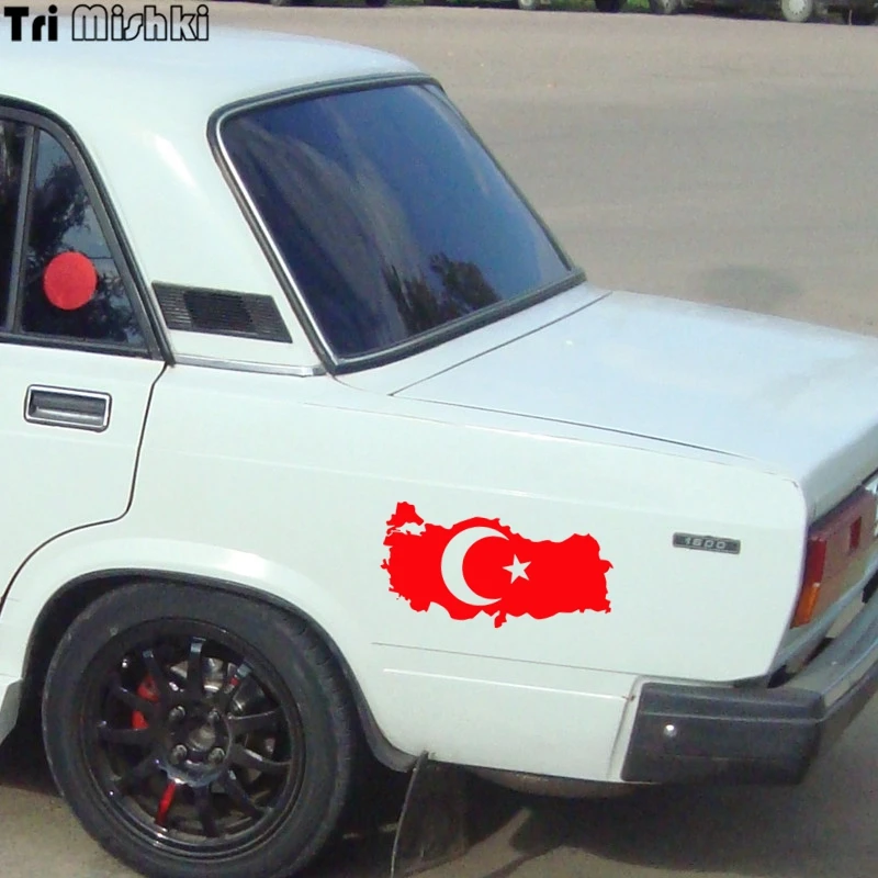 Tri Mishki HZX319 #20*10 40*20 см Турция карта и флаг автомобилей стикеры Авто Смешные