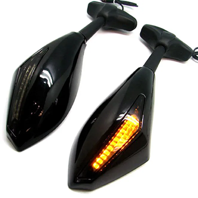 Змеиной Черный Зеркала ж/LED Сигналы Поворота Для Kawasaki Ninja EX 500 500R | Автомобили и