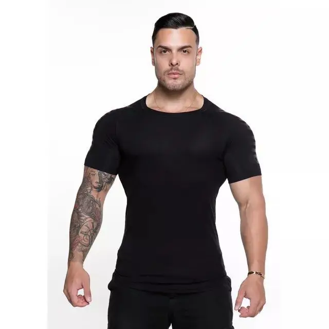 Новинка, Мужская компрессионная обтягивающая футболка Spor, Мужская футболка с коротким рукавом для фитнеса, футболка для бега в тренажерном зале, футболка для тренировок