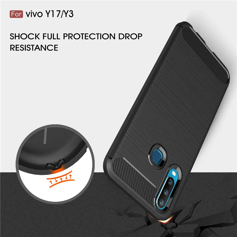 ДЛЯ vivo Y17 чехол Y3 противоударный мягкий ТПУ матовый для Vivo V1902 Funda V1901A Coque 6 35" |