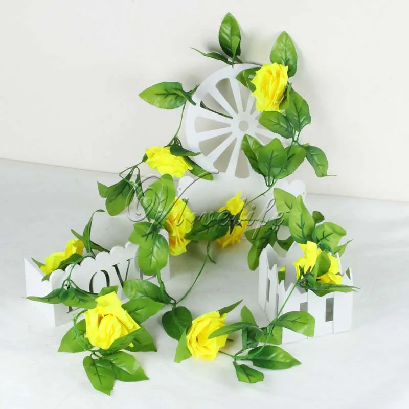2 м 5 шт. Искусственные цветы Шелковые Цветы Роза Плющ лоза висит Плантатор для