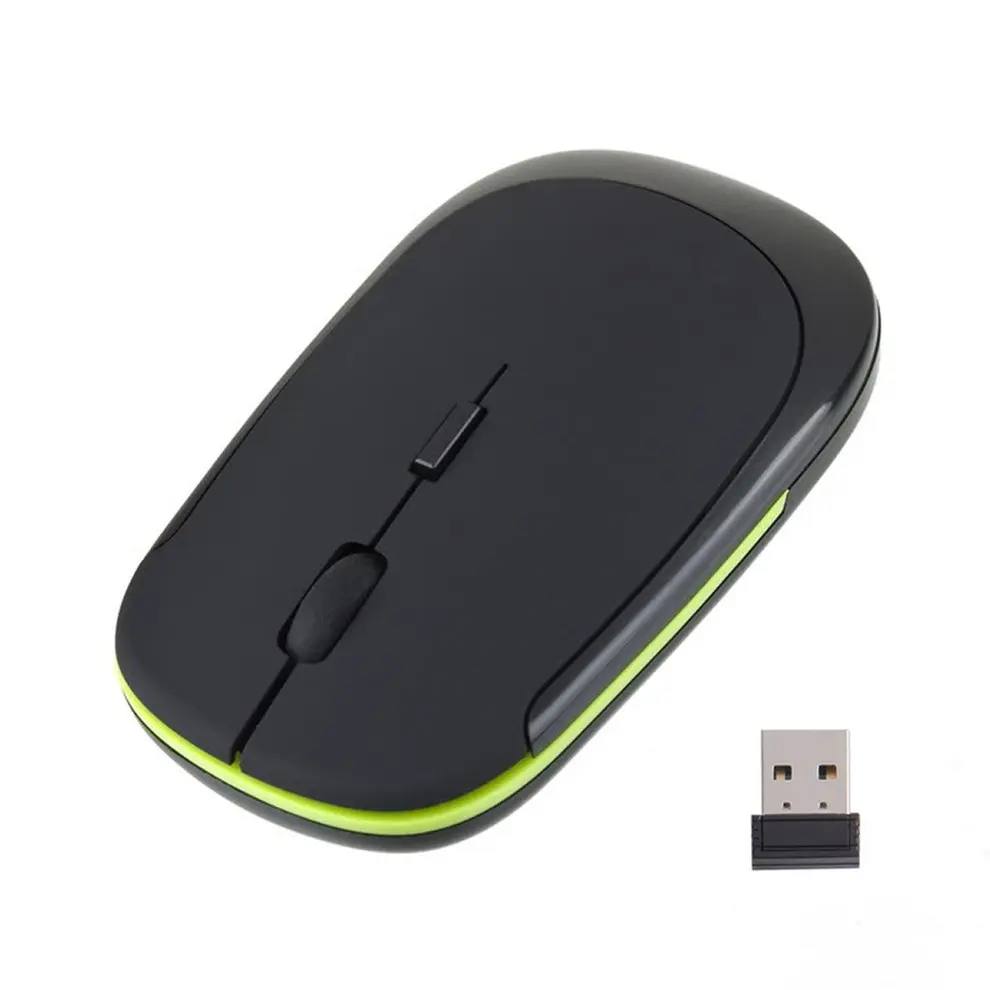 10 шт. 2 4 ГГц ультра тонкий беспроводной Mini USB оптическая Мышь серебристого цвета