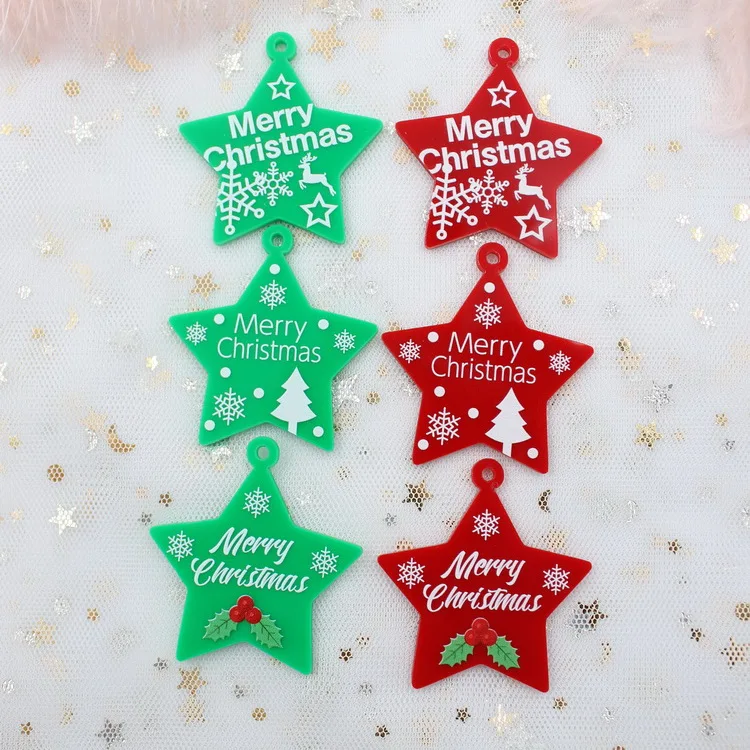 50 мм акриловые брелки с рождественскими тегами рождественские серьги красные