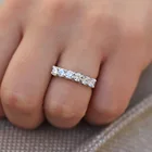 Обручальное и свадебное кольцо с бриллиантами диаметром 3,5 мм, 1,2ctw, из твердого натурального белого золота 9 к