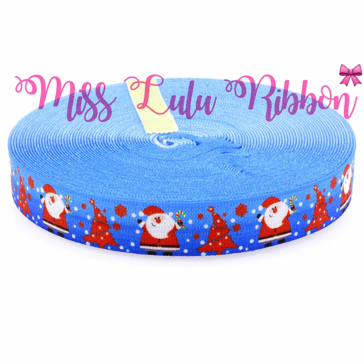 Рождественский звонок/эластичная лента с принтом снега/Санта Клауса 5/8 дюйма 16 мм