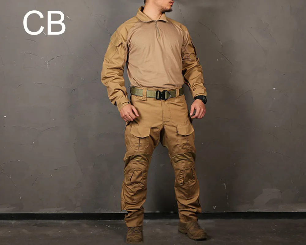 CB EMERSONGEAR G3 боевая униформа для страйкбола рубашка брюки с наколенниками военный тактический Костюм охотничья одежда EM9351 - Цвет: CB