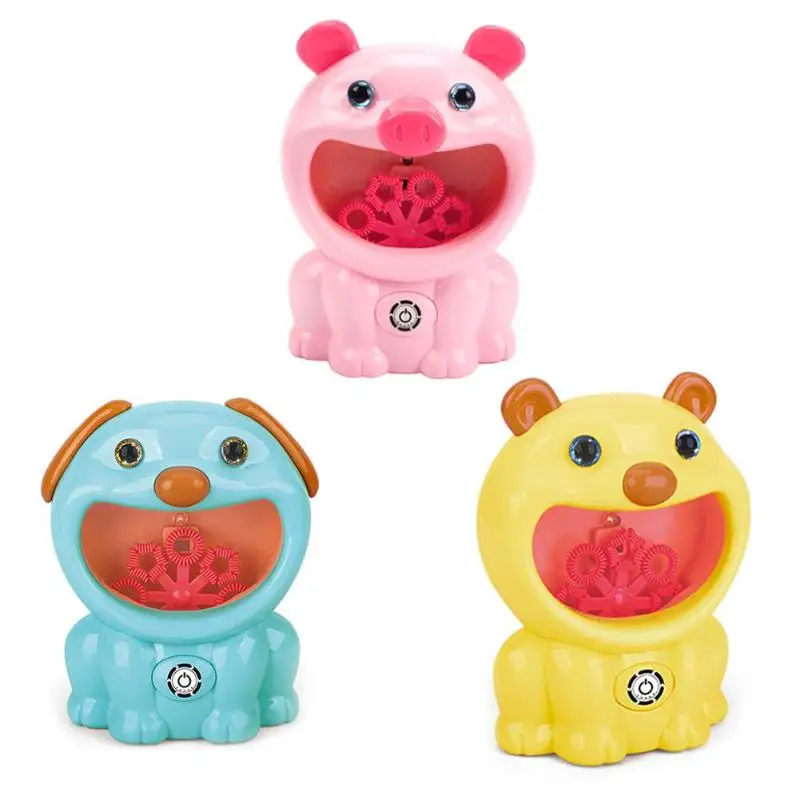 

Kids Electric Automatic Bubble Machine with Music Light Children Cartoon Animals Bubble Maker Toy Infant Outdoor Sports Play Toy