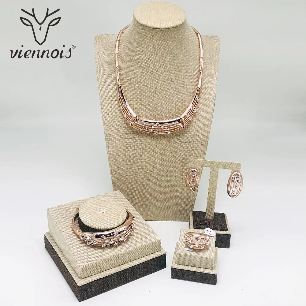Женские серьги-пусеты Viennois набор из стерлингового серебра/розового