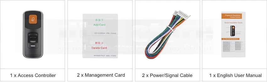 Diysecur 1000 пользователей отпечатков пальцев 125 кГц RFID Card Reader 2 в 1 Замок Контроллер доступа комплект Пластик В виде ракушки
