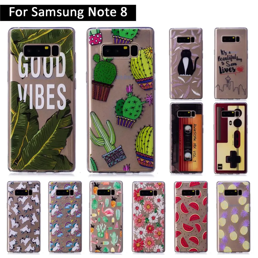 Чехол для Samsung Galaxy Note8 Note 8 N950F мягкий чехол из ТПУ с рисунком чехлы телефонов Fundas Capa