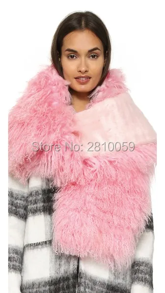 Воротник из натуральной монгольской овечьей шерсти шарф натурального меха