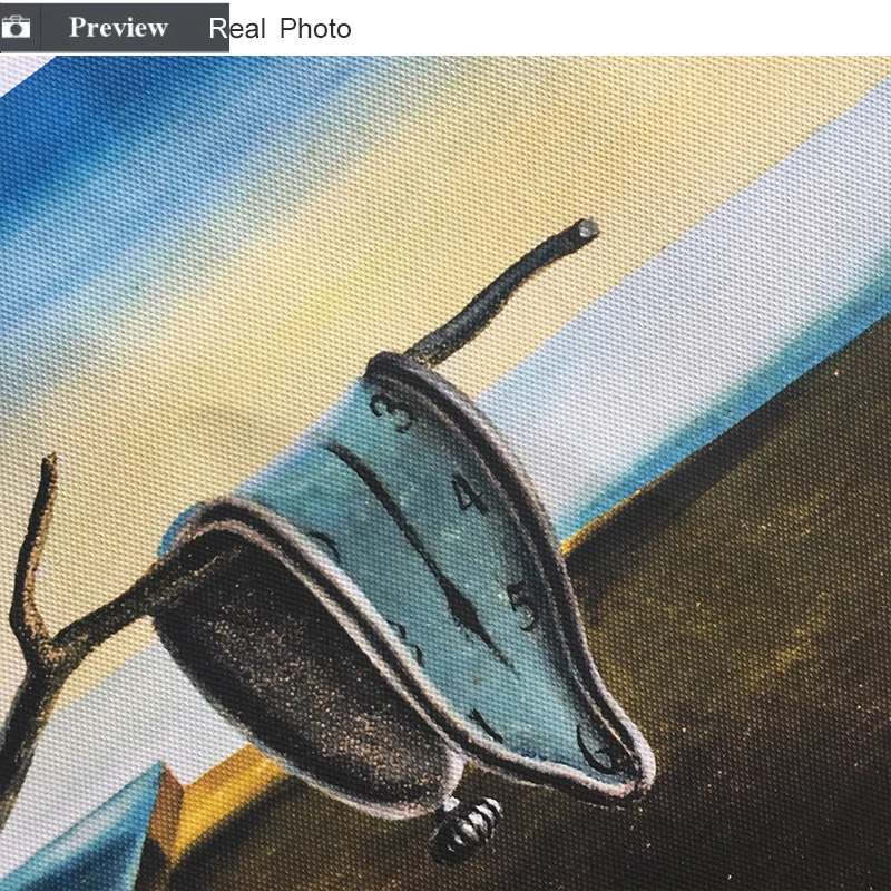 Сохраняющие память часы Salvador Dali настоящий Холст с принтом постер рисунком
