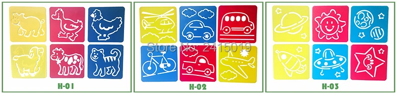 Бесплатная доставка дешево 12x12 см 3 комплекта 18 шт. Детские трафареты для