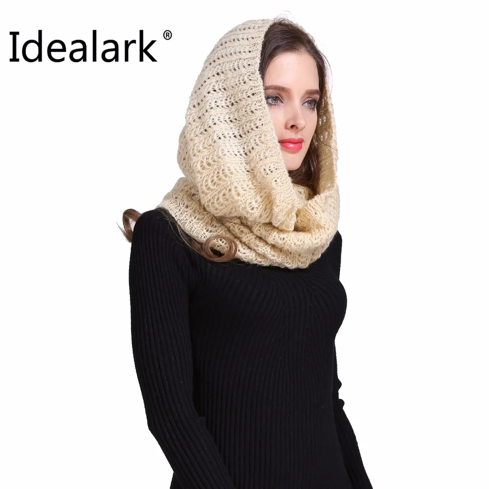 Потери! Зимний мужской шарф женский пуловер теплый мохер вязаный однотонный