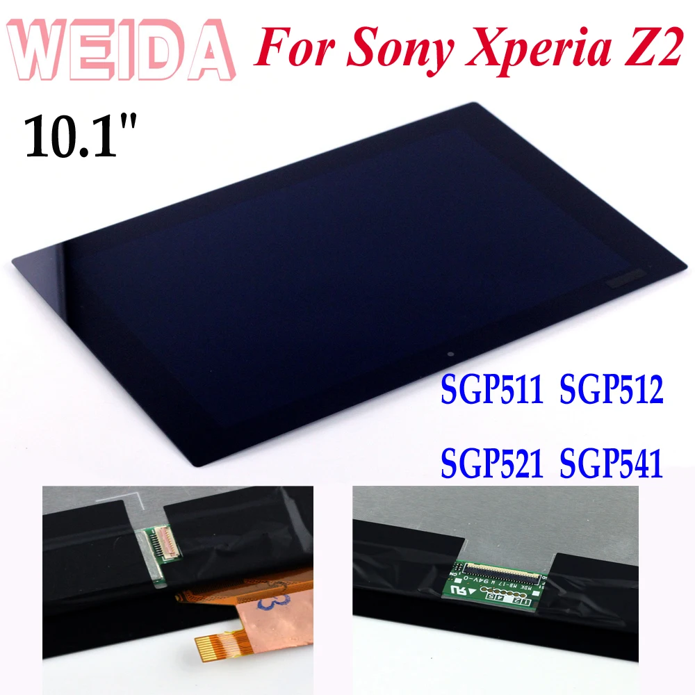 Сменный ЖК-дисплей WEIDA 10,1 дюйма для Sony Xperia Tablet Z2, ЖК-дисплей с сенсорным экраном в сборе SGP511, SGP512, SGP521, SGP541