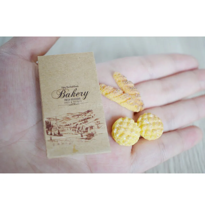 1/6 масштаб милый мини 4 шт. хлеб с бумажным мешком кукольный домик миниатюрная