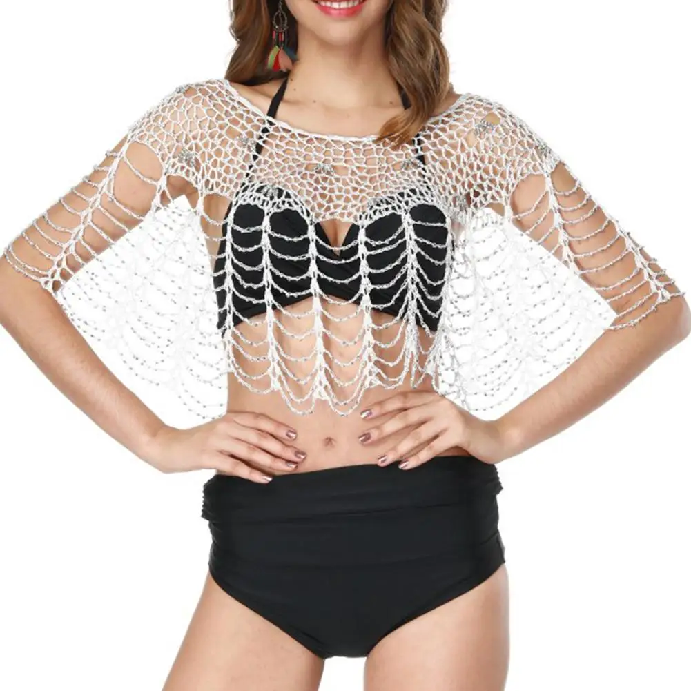 2018 новая бикини блузка крючком Купальники кисточкой бусины защиты от солнца