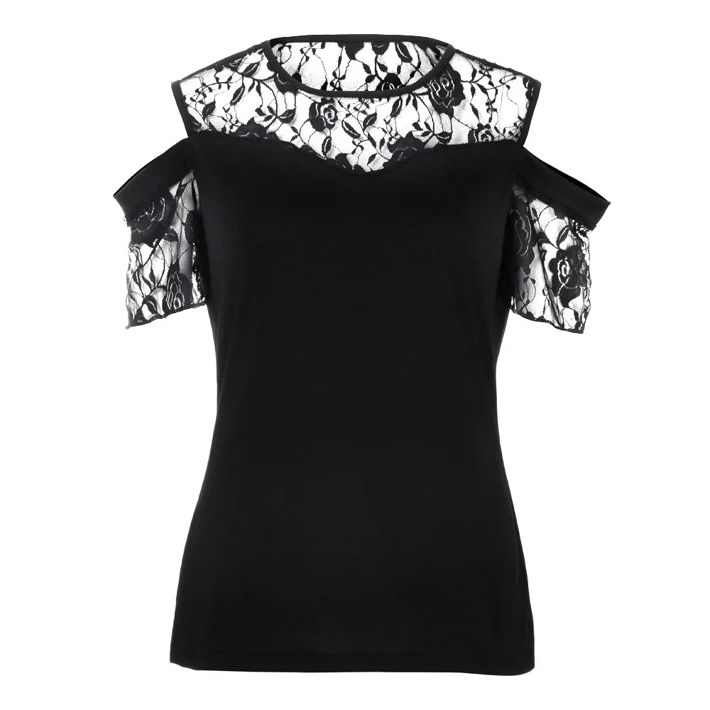 Блузка женская кружевная с коротким рукавом летняя 2019 | Женская одежда