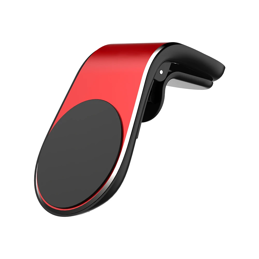 L Shape Magnetic Car Phone Holder Air Vent Mount Stand Car GPS Mobile Phone Holder For iPhone X Samsung S9 Xiaomi - Цвет: Red