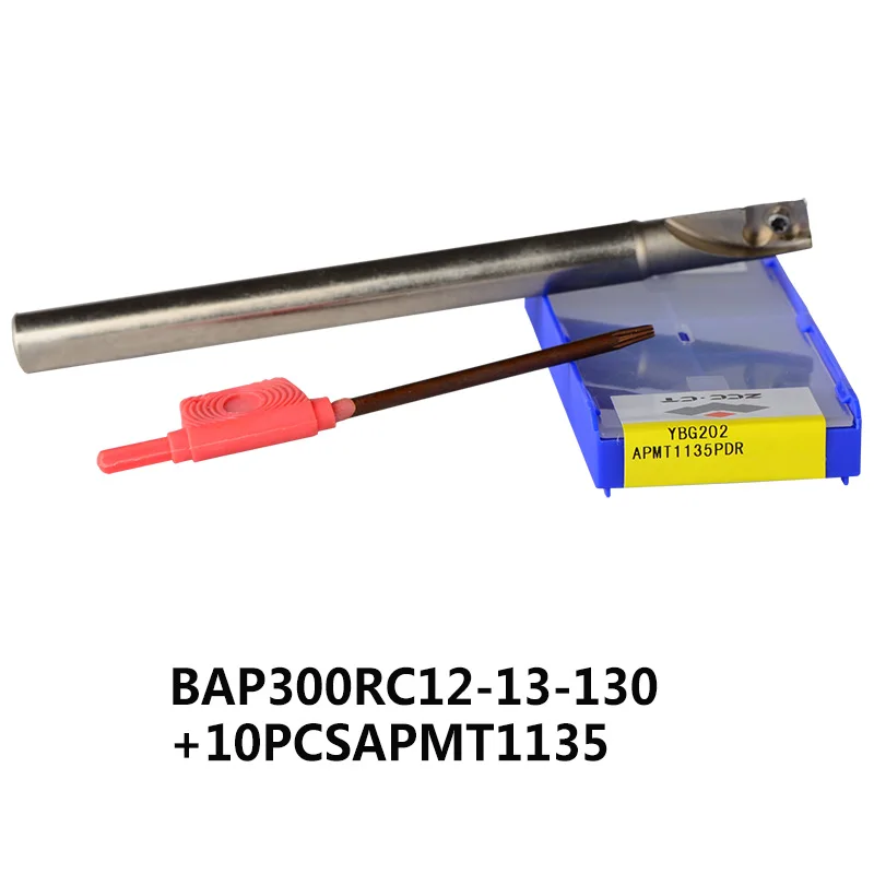 C12-13-130-APMT BAP 300R фреза инструменты с 10 шт. APMT1135PDR держатель фрезерного инструмента Торцевая мельница для фрезерного станка с ЧПУ для вставки APMT1135 - Длина режущей кромки: C12-13-130-APMT