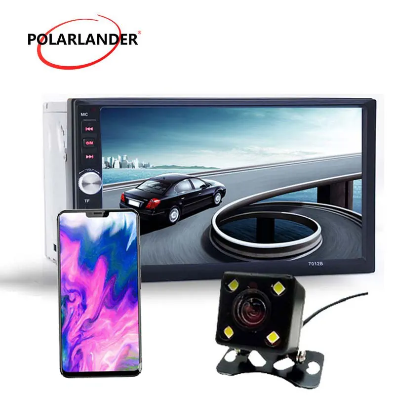 Зеркало Ссылка 7 дюймов HD Bluetooth автомобиля стерео радио FM MP5 MP4 плеер сенсорный