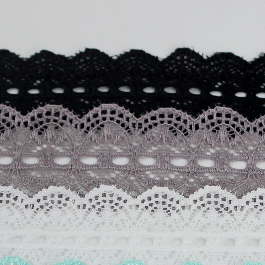 3.5cm Width middle button Tulle Wave elastic lace ribbon for Sewing Wedding Decoration 15 yards