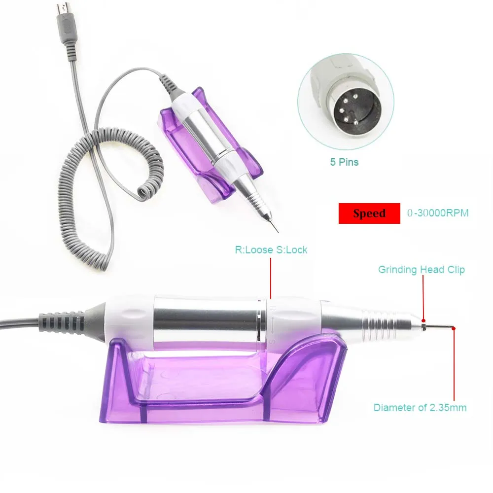 Timistory 30000RPM Rechargeable Portable Electric Nail Drill Machine with LCD Display Cordless Manicure Set Tool | Красота и здоровье