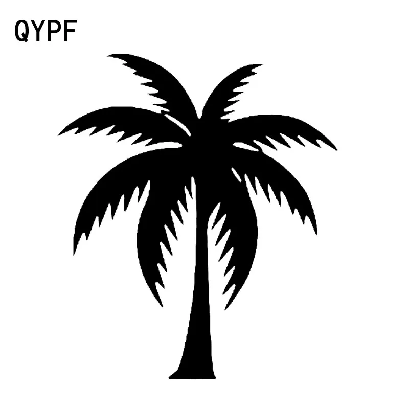 

QYPF 13,9 см * 16,2 см Красивая прочная и легкая виниловая Автомобильная наклейка на кокосовое дерево изящная Наклейка на окно C18-0395