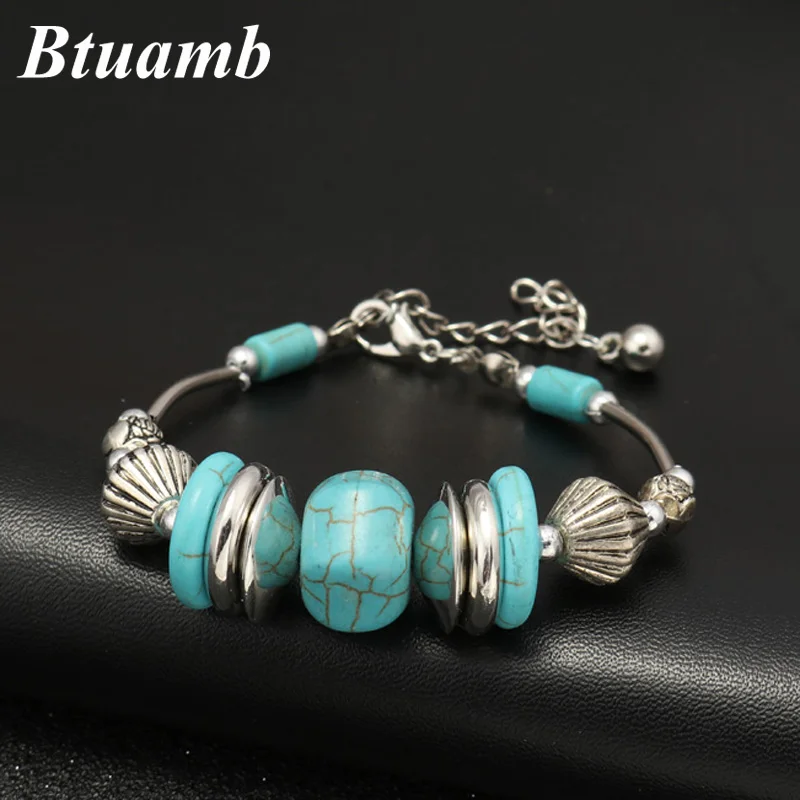 Btuamb Boho браслеты с натуральным камнем Новое поступление резные геометрические