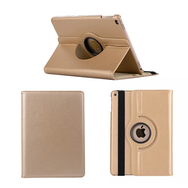 Gold-LZW Кожаный 360 Вращающийся чехол для Apple ipad 9,7 дюймов Air/Air 2 retina чехол ультра тонкий Авто сон для нового ipad крышка - Цвет: Gold-LZW