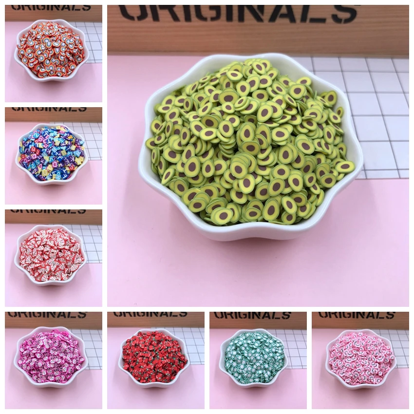 

50g/lot Hot Selling Clay Cloud Slice, Rainbow, New Fruit Sprinkles for Crafts Making, Phone Deco, DIY