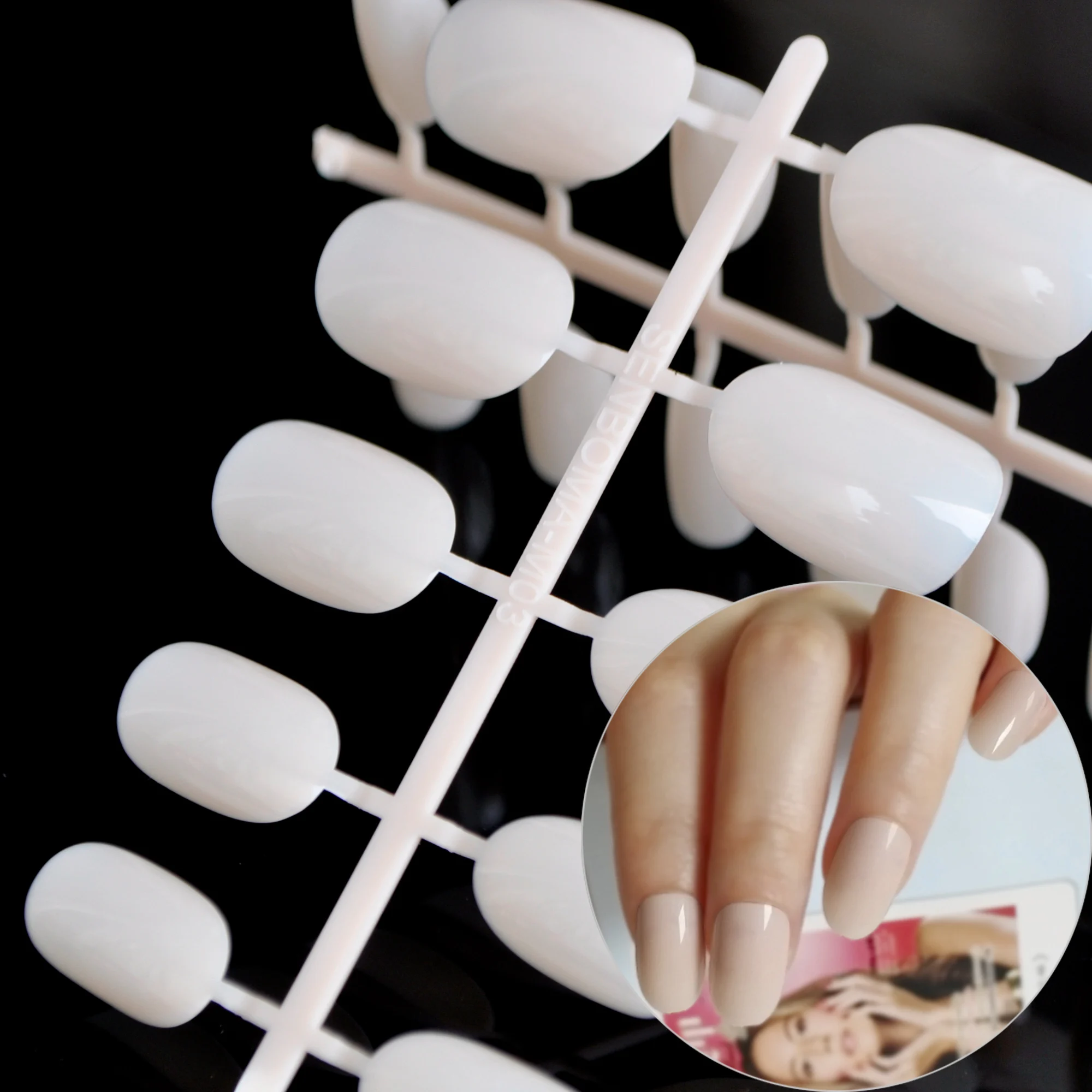 24 Горячая поверхность ногтей изысканный сахар овальные поддельные ногти