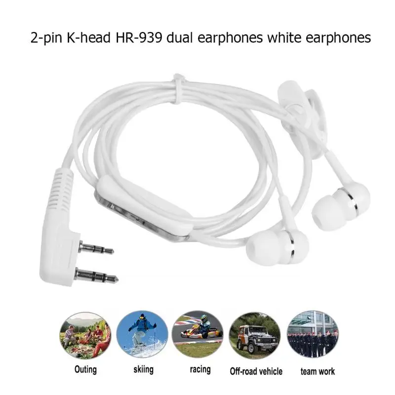 2 Pin двойной наушник PTT MIC для BAOFENG KENWOOD Retevis HYT РАДИОТЕЛЕФОНА Walkie Talkie “иди и