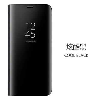 Умный флип-чехол для Xiao mi Red mi 6 6a Note 5 Чехол mi rror Full Cover Xiaomi mi 8 lite Red mi 6a 6 4x5 plus mi a1 a2 lite чехол - Цвет: Черный