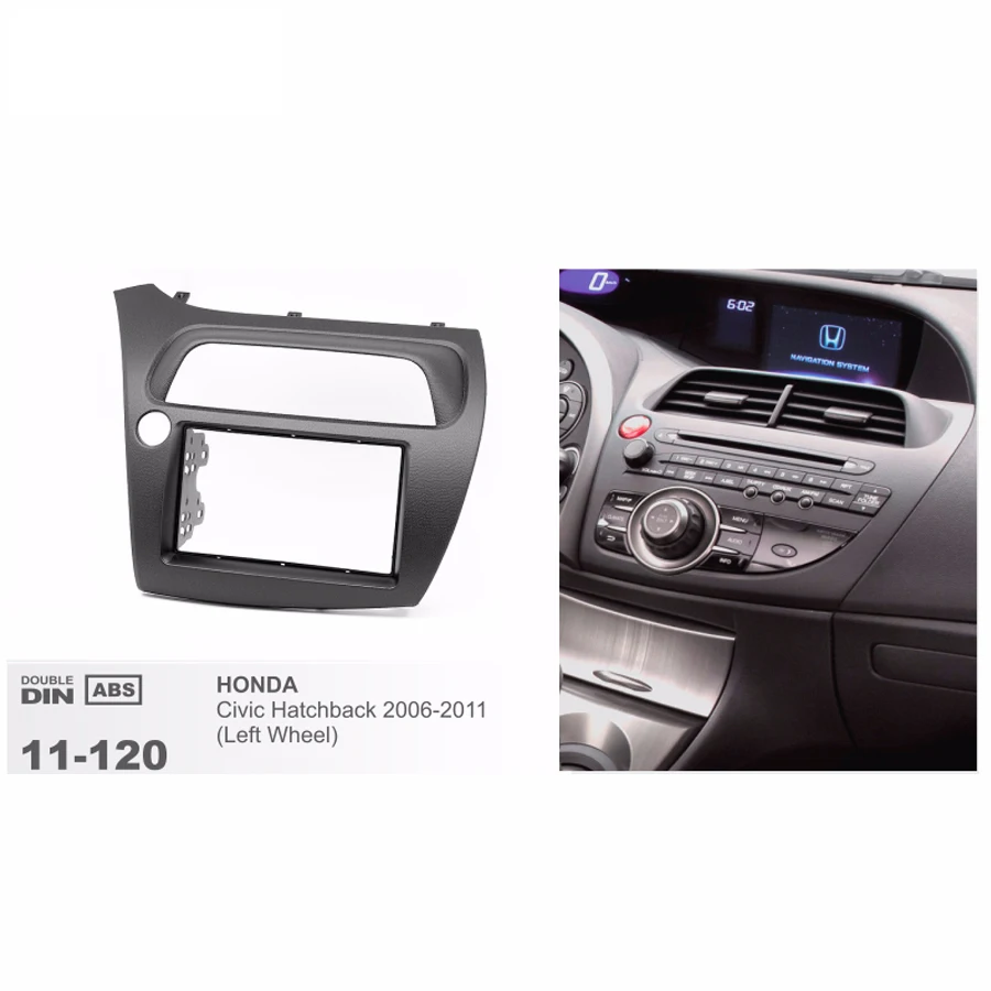 11-120 Автомобильная Радио фасции для HONDA Civic хэтчбек 2006-2011 стерео фасции Dash CD отделка Установка двойной 2 Din Рамка комплект