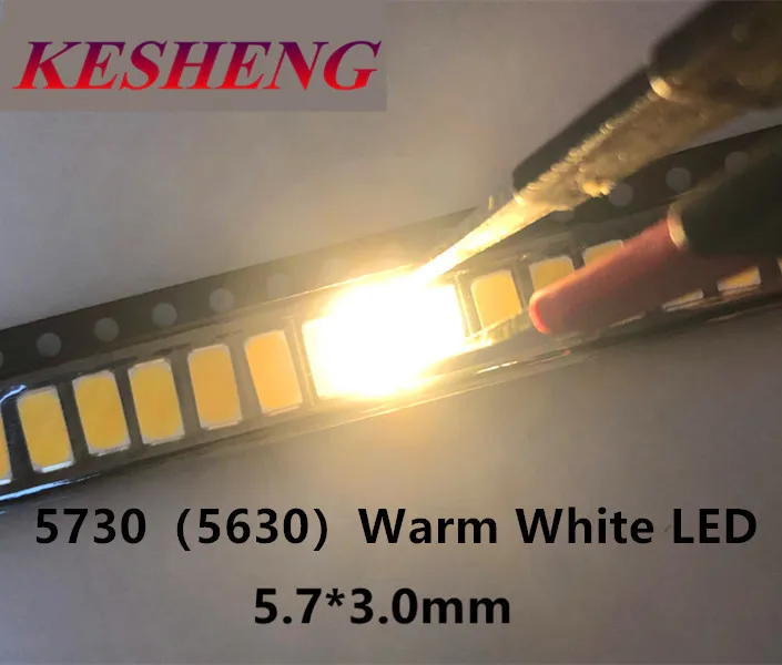 SMD 5730 светодиодный 50 55 лм лампа 0 5 Вт светодиод чип теплый белый для cct: 2800 3000 K Still 3 V