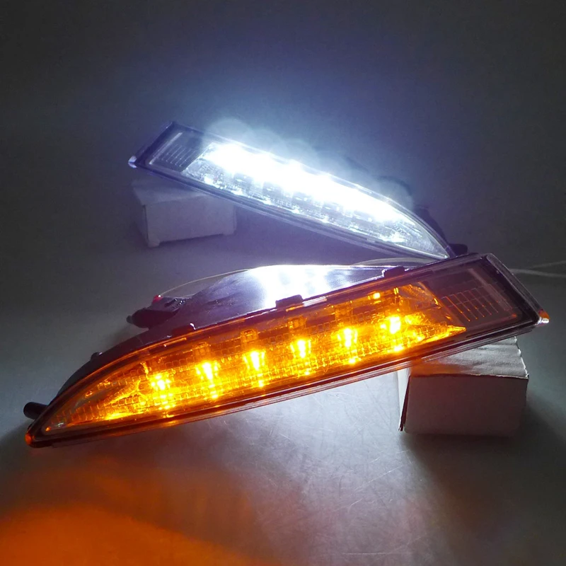 Ownsun новое обновление LED Габаритные огни DRL с желтым сигналом поворота для VW Scirocco 2009