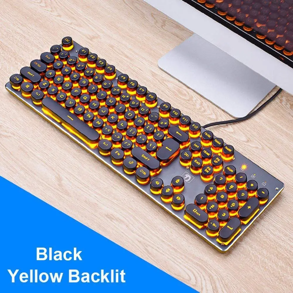 FELYBY K100 3 kinds of Professional Punk Mechanical Backlit Wired Gaming Keyboard for Computer& Desktop