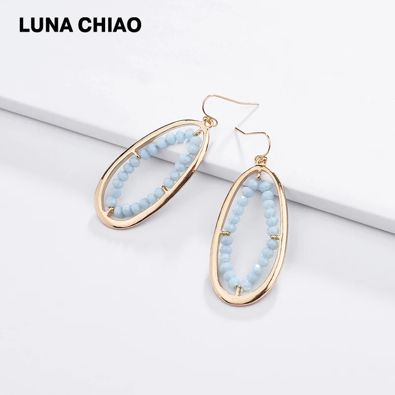 Серьги с кристаллами LUNA CHIAO весенне летние серьги простым дизайном нестандартные