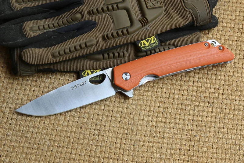 Orange YS-TART LK5016 Флиппер складной нож шарикоподшипник 440C лезвие G10 ручка Открытый выживания Отдых на природе Охота Карманные Ножи EDC инструмент - Цвет: Orange