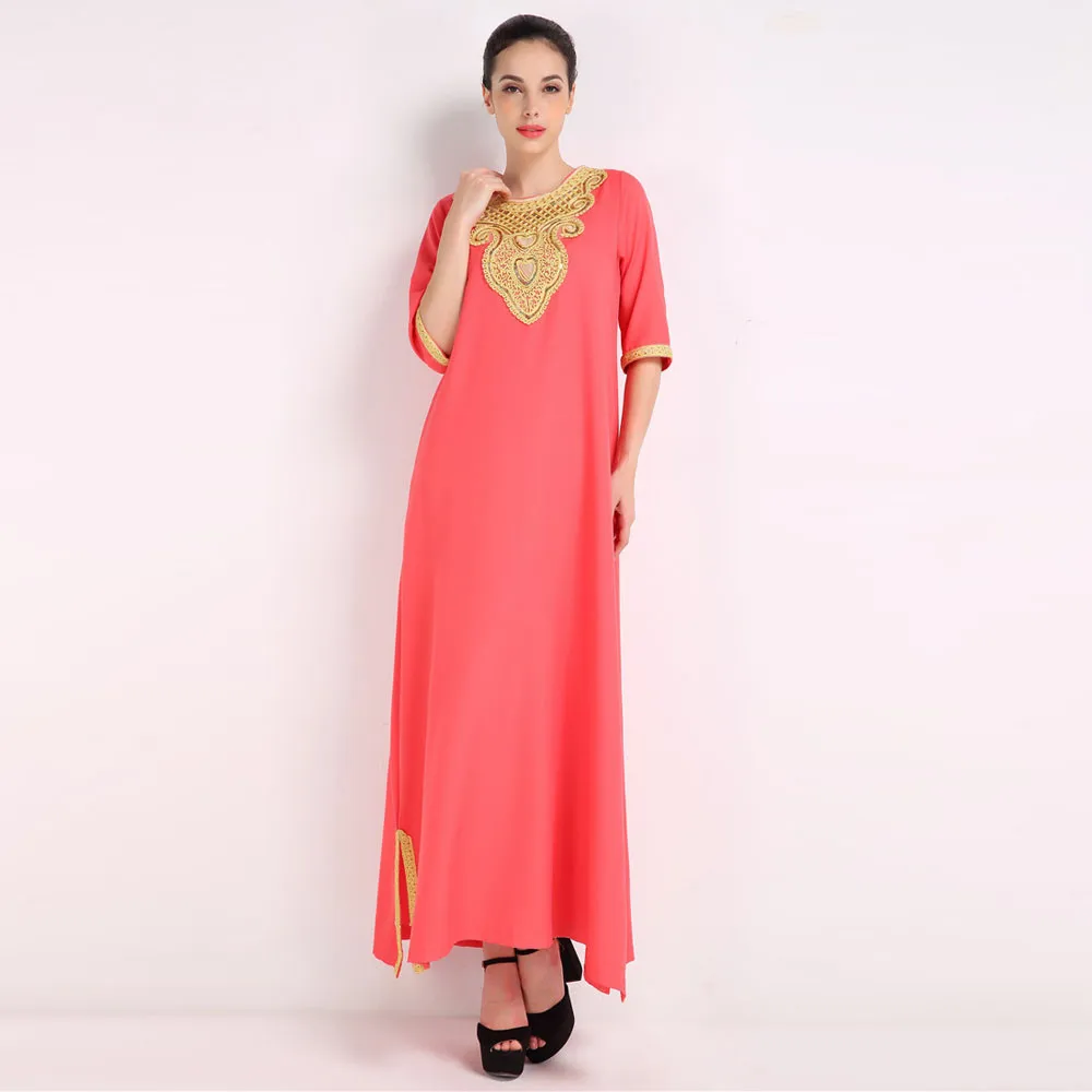 Omen Arab Ladies Caftan Kaftan Malaysia Abayas Дубай Платье с вышивкой для женская мусульманская