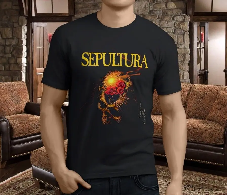 Новый Sepultura под остается металл рок группа Для мужчин черный футболка Размеры S