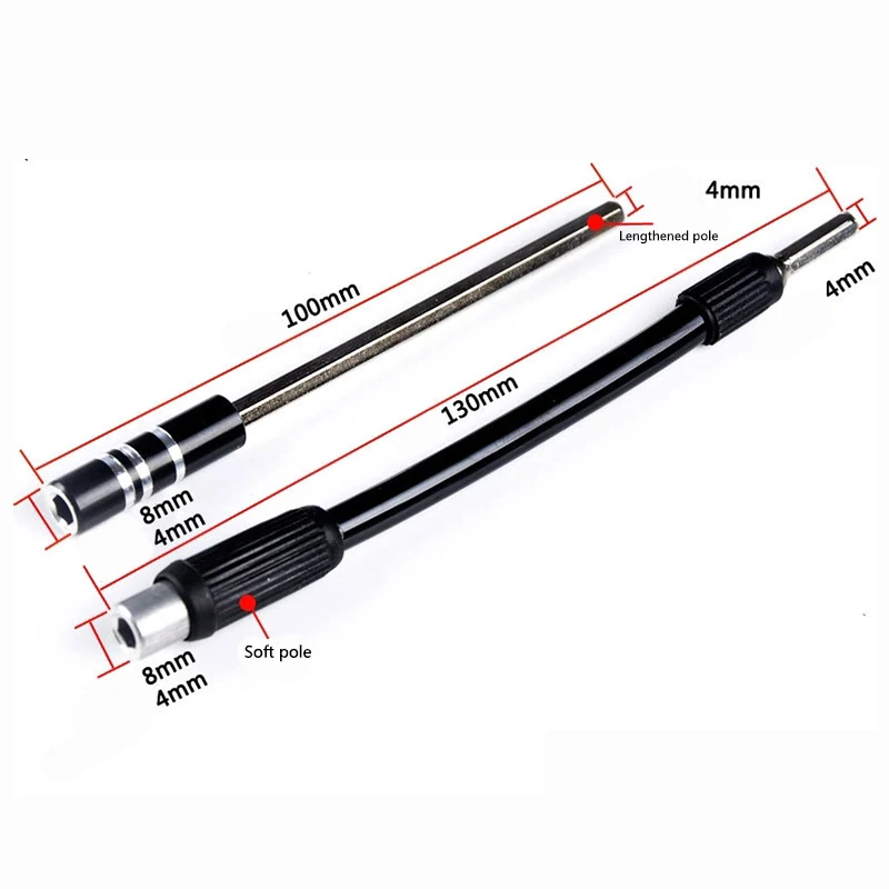 

4mm Hex Drive Drill Bit Universal Extension Rod Hard/Flex Bendable Extended Extension Magnetic Shaft Screwdriver Bit Holder P20