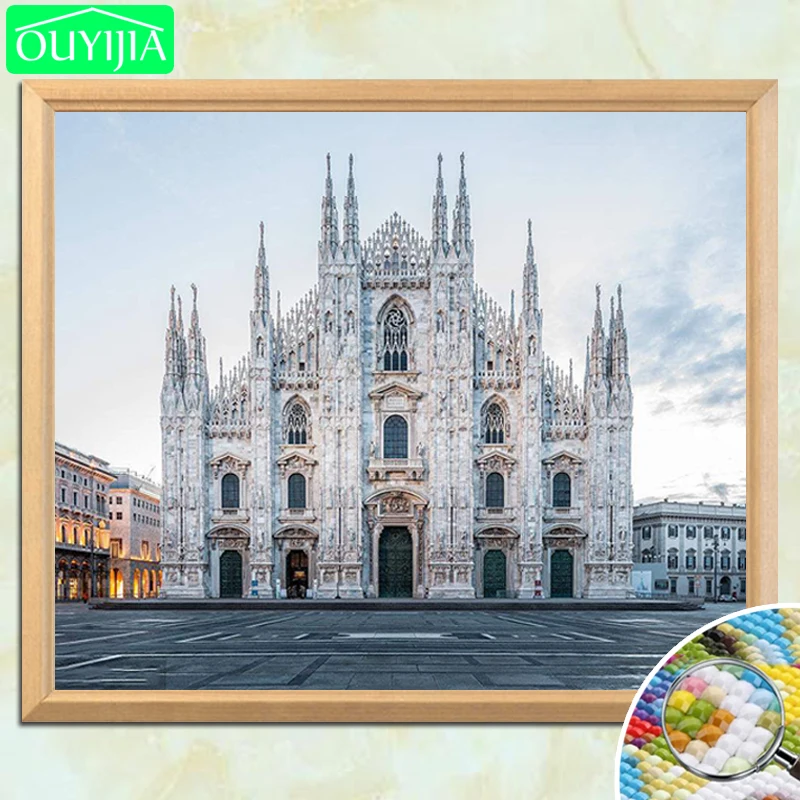 Всемирно известные живописные пятна Duomo di Milan 5D сделай сам алмазная живопись