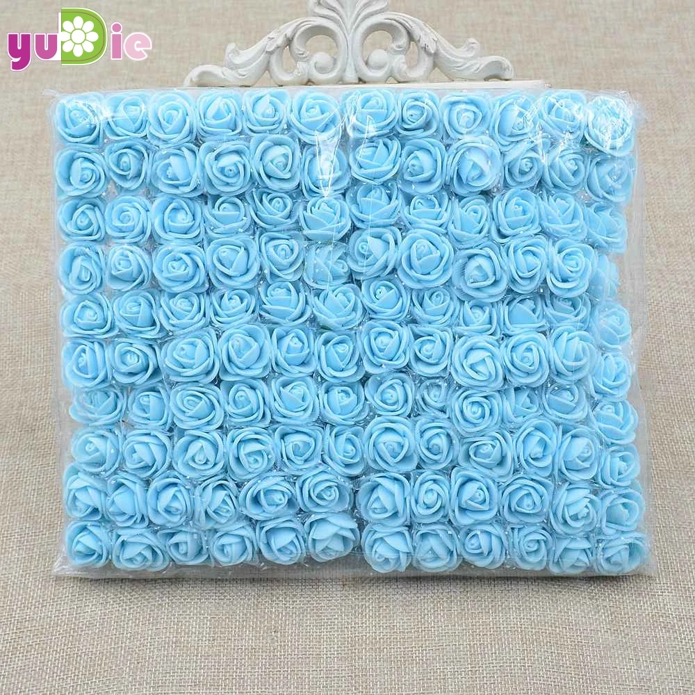 sky blue 144 шт искусственный цветок кружево Пена букет из роз для свадьбы дома Рождество украшения DIY ВЕНОК скрапбук Подарочная коробка День святого Валентина - Цвет: sky blue