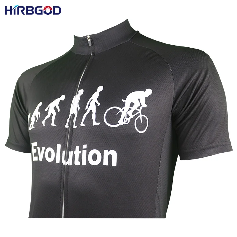 HIRBGOD мужские черные Evolution Велоспорт Джерси с коротким рукавом Дорожный